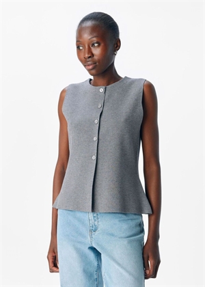 Reynard strik vest Medium Grey Melange Object 
